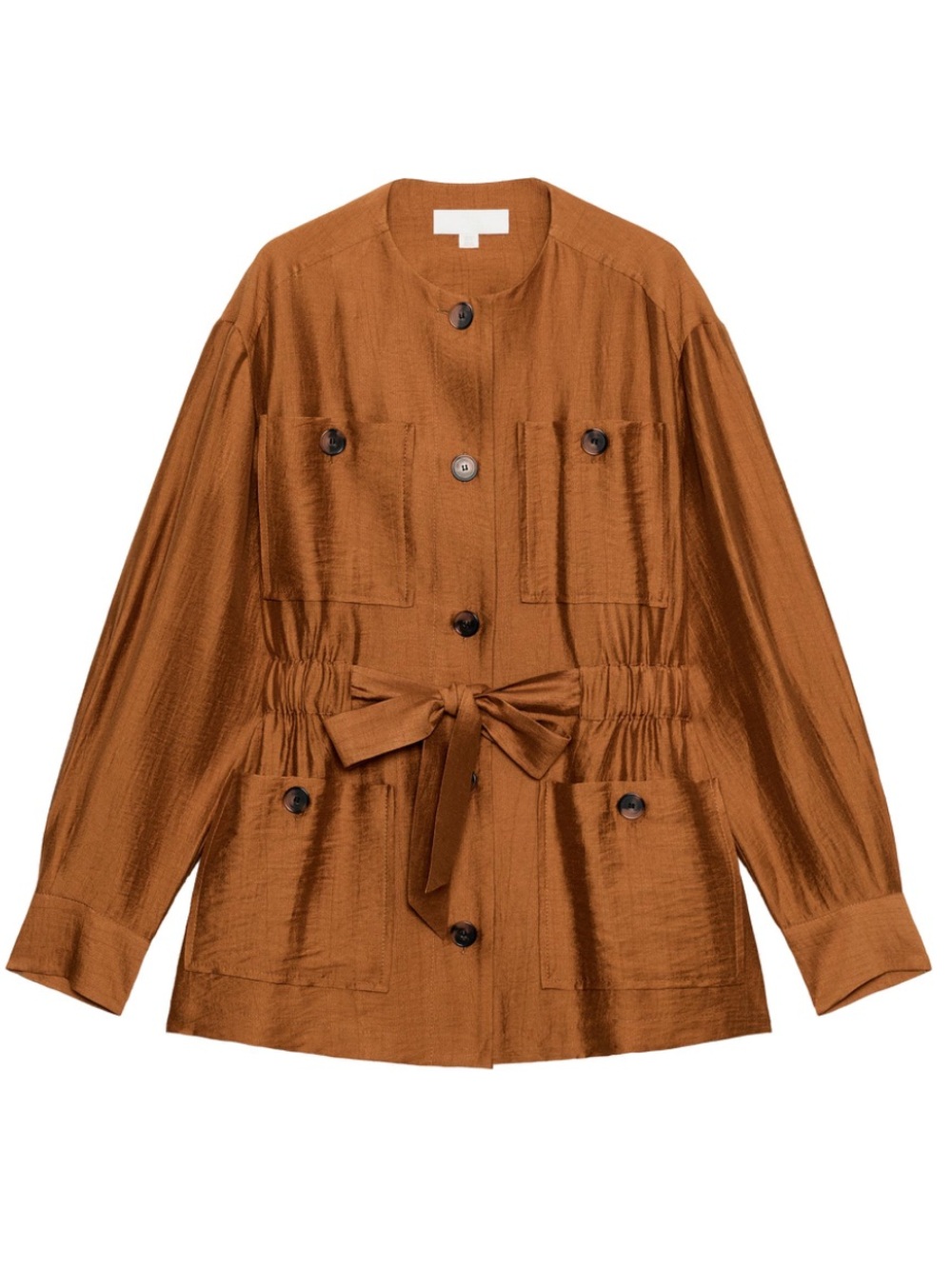 ZARA Copper-Brown Utility Jacket with Waist Tie